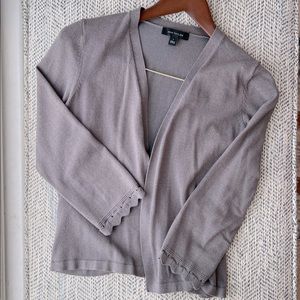 Gray cropped open cardigan, size small